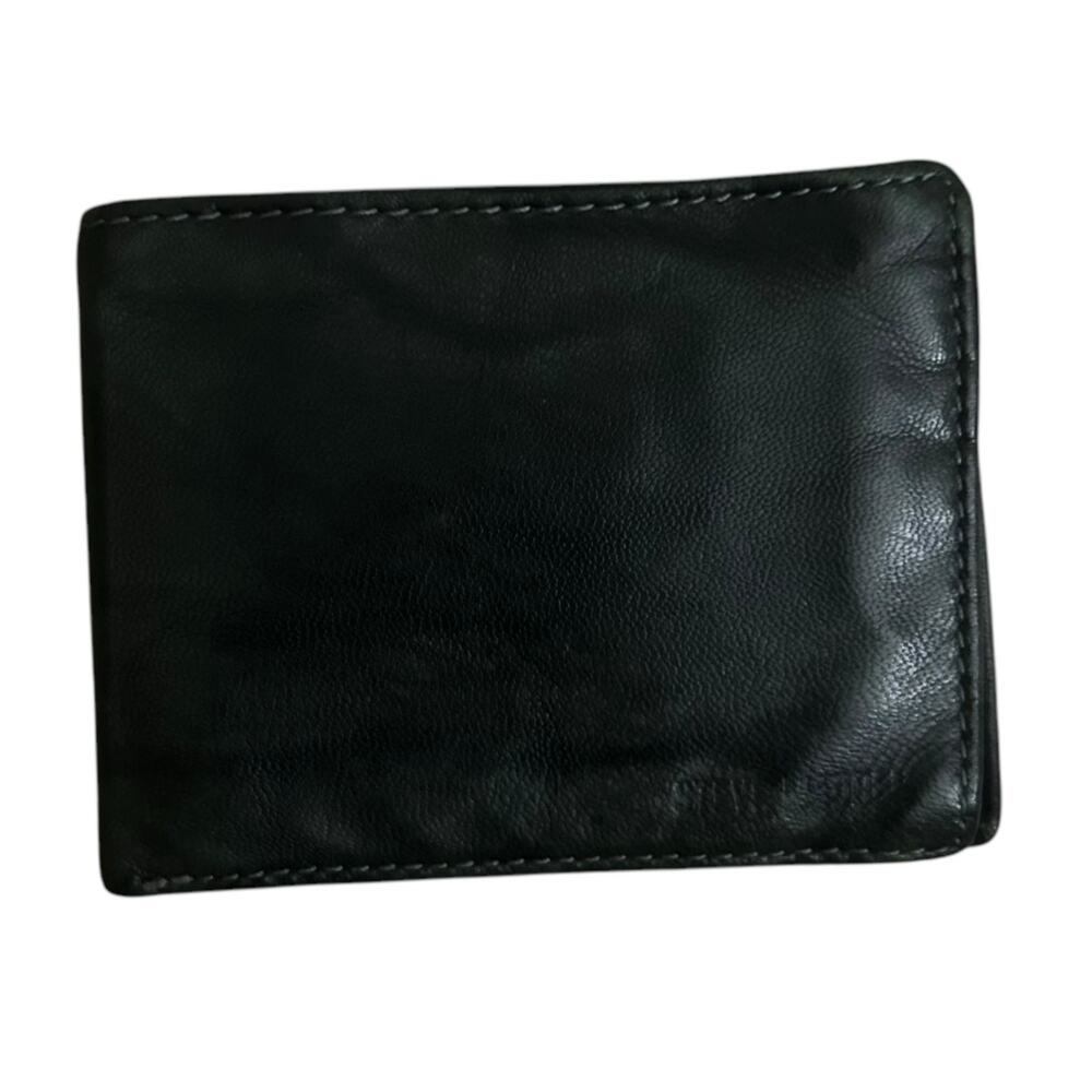 Steve Madden Black Leather Bifold Wallet
